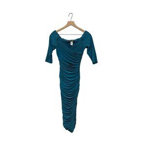 Laura Byrnes Monica Teal Blue Dress Size S Small